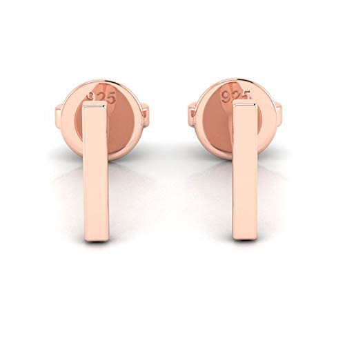 Sterling Silver Bar Earrings - Bar Stud Earrings for Women Girls  Gift Boxed Dainty Earrings 925 Sterling Silver Earrings for Bar Earrings 7-5mm 1-3 Inches Rose Gold