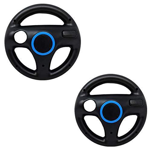 Mario Kart Wii Steering Wheels  ZOTAIN 2 Pack Mario Kart Wii Racing Wheels Compatible with Nintendo Wii  Wii U Racing Games Black X 2