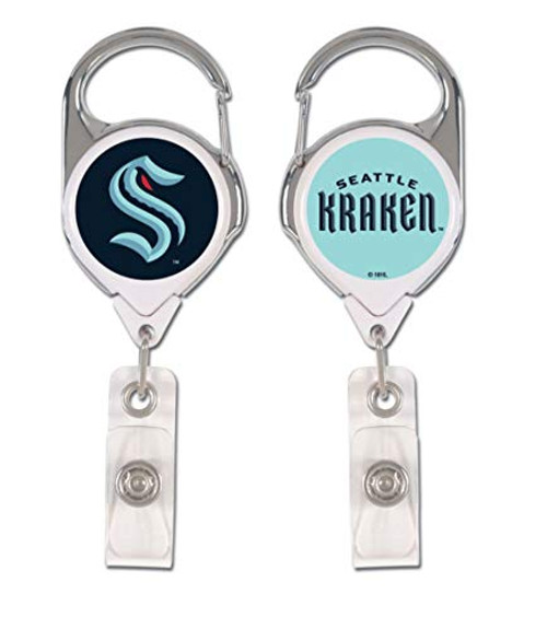 WinCraft NHL Seattle Kraken Premium Retractable Badge Holder Lanyard Team Colors WinCraft NHL Seattle Kraken Premium Retractable Badge Holder Lanyard Team Colors