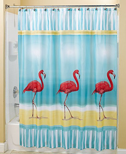 The Lakeside Collection Flamingo Shower Curtain