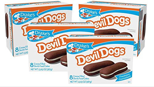 Drake s Cakes Devil Dogs  4 Boxes  32 Individually Wrapped Devils Food Cakes