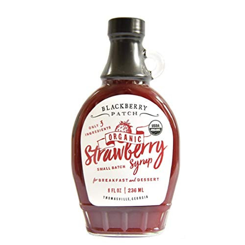 Strawberry Syrup Organic 3 Ingredient - Blackberry Patch 8 oz Bottle Strawberry  8 Ounce