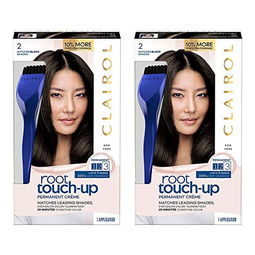 Clairol Root Touch-Up Permanent Hair Color Creme  2 Black  2 Count