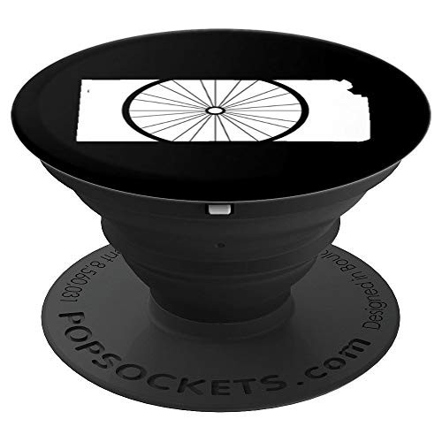 Kansas Bike Wheel  KS Cycling Gear  Kansas Bicyclist PopSockets Grip and Stand for Phones and Tablets