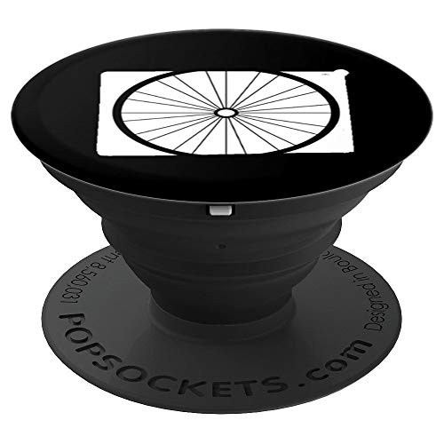 Wyoming Bike Wheel  Wyoming Cycling Gear  Wyoming Bicyclist PopSockets Grip and Stand for Phones and Tablets