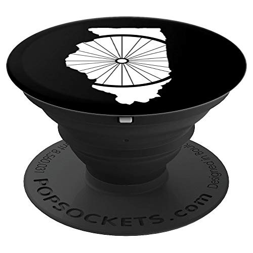 Illinois Bike Wheel  IL Cycling Gear  Illinois Bicyclist PopSockets Grip and Stand for Phones and Tablets