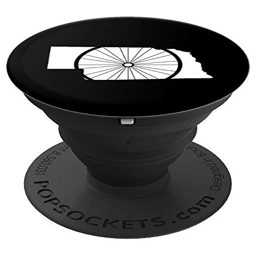 Nebraska Bike Wheel  NE Cycling Gear  Nebraska Bicyclist PopSockets Grip and Stand for Phones and Tablets