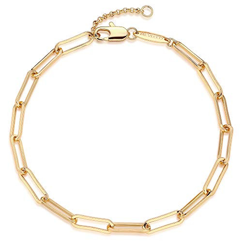 Mevecco Dainty Gold Oval Paper Clip Link Bracelet Rolo Paperclip Link Bracelet 18K Gold Plated Simple Cuban Curb Chain Chunky Handmade Cute Samll Rolo Paperclip Chain Bracelet Women Men Gift Mevecco Dainty Gold Oval Paper Clip Link Bracelet Rolo Paperclip Link Bracelet 18K Gold Plated Simple Cuban Curb Chain Chunky Handmade Cute Samll Rolo Paperclip Chain Bracelet Women Men Gift
