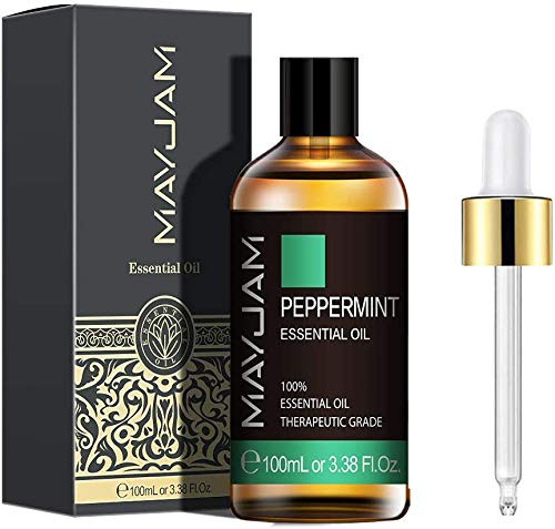 MAYJAM Peppermint Essential Oil 100ML-3-38FL-OZ Premium Quality Peppermint Oil Pure Aromatherapy Essential Oils Perfect for Diffuser Massage
