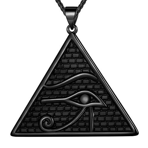 beautlace Egyptian Eye of Horus Necklace 18K Gold Plated Ancient Triangle Eyes of Evil Symbol of Protection Pendant for Men and Women KP0036K beautlace Egyptian Eye of Horus Necklace 18K Gold Plated Ancient Triangle Eyes of Evil Symbol of Protection Pendant for Men and Women KP0036K