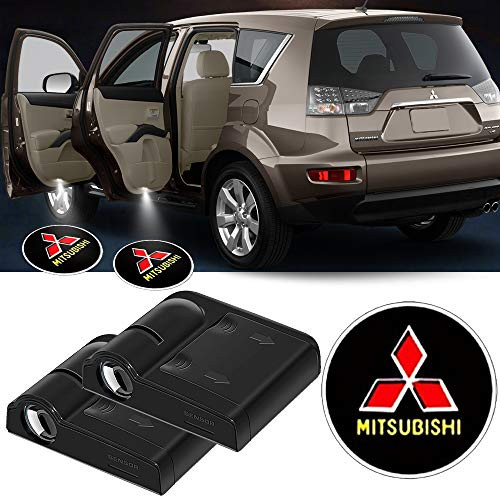 2Pcs For Mitsubishi Wireless Car Door HD LED Logo Projector Lights Courtesy Welcome Ghost Shadow Lamp Fit for Mitsubishi Cars-