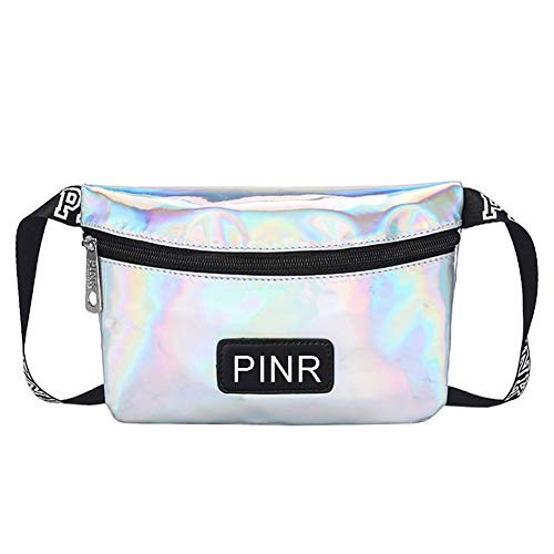 RARITYUS Women Girls Holographic Waist Pack Chest Bag Waterproof Crossbody Fanny Pack Sport Bum Bag