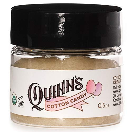 Quinns Organic Cotton Candy Sugar Lip Scrub Exfoliator- Moisturizer Lip Balm with Natural Coconut Oil for Dry Chap Lips- 0-5 ounce