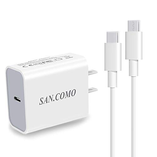 18W USB C Charger Rapidly Charger for 2020-2018 iPad Pro 12-9 Gen 4-3  iPad Pro 11 Gen 2-1  Google Pixel 4- 4a- 4XL- 3- 3XL- 3a- 2- 2XL 5  USB C Power Adapte with 6ft USB C to C Charging Cord
