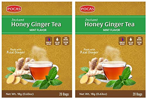 POCAS HONEY GINGER TEA WITH MINT 40 SACHETS