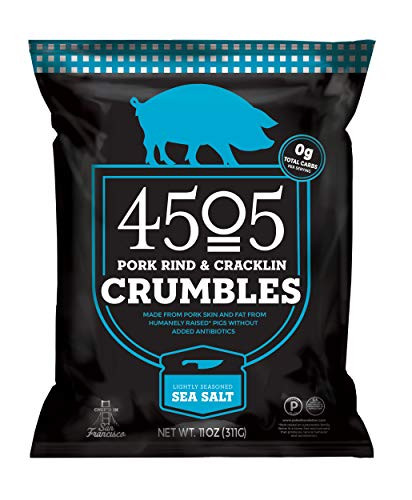 4505 Sea Salt Pork Crumbs  Pork Panko Breadcrumbs  Certified Keto  Made from Pork Rinds and Cracklins  11oz Bag
