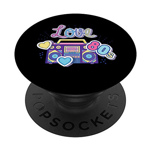 80s Radio Old Music Player Boombox The Eighties Gift PopSockets PopGrip  Swappable Grip for Phones   Tablets