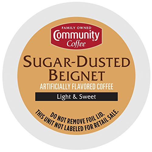 Community Coffee Sugar Dusted Beignet Flavored 12 Count Coffee Pods  Medium Roast  Compatible with Keurig 2-0 K-Cup Brewers  Box of 12 Pods