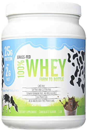 Grass Fed Natural Whey Undenatured 100  Grass Fed Whey Protein Powder  US Farm to Bottle  GMO  Soy  Gluten Free  No Preservatives  Muscle Growth   Recovery  Best Testing Protein Chocolate Milk  1LB