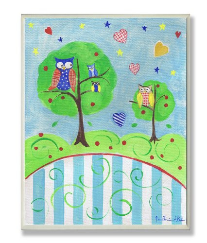 The Kids Room by Stupell Owls in the Trees Rectangle Wall Plaque