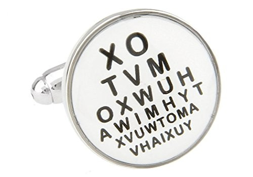 MRCUFF Eye Chart Optometrists Pair Cufflinks in a Presentation Gift Box   Polishing Cloth