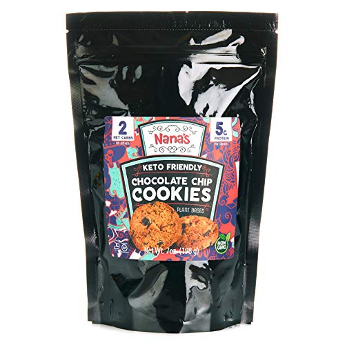 Nana s Keto Cookies  Keto Friendly Cookies  No Gluten  No Grain  No Preservatives  Chocolate Chip  7 oz Bag