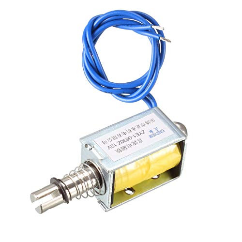 uxcell DC Push Pull Type Solenoid Electromagnet  DC12V 0-3N 10mm  Open Frame Type  Linear Motion