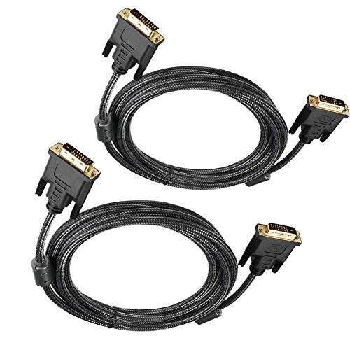 DVI to DVI Monitor Cable Adapter 6ft 2-Pack  DVI-D 241 Dual Link Male to Male Digital Video Cable