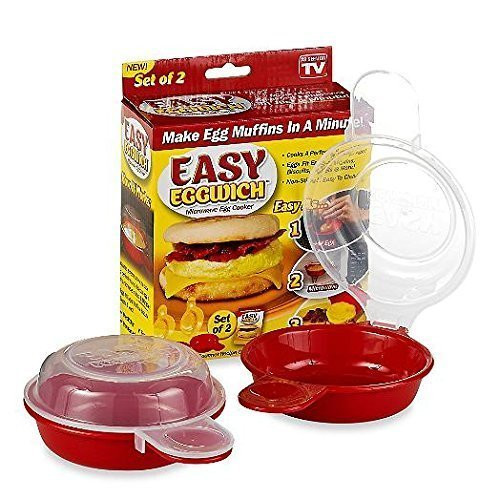 Easy Eggwich Microwave Eggs  n Muffin Breakfast Pan- Set Of 2