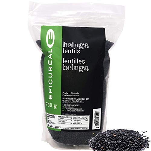 Epicureal Black Beluga Lentils - 750 g 1-65 Lb All Natural Non GMO Product Of Canada Epicureal Black Beluga Lentils - 750 g 1-65 Lb All Natural Non GMO Product Of Canada