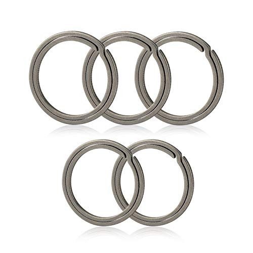 Titanium Quick Release Mini Keyrings 0-78  Side-pushing Labor-saving Key Organizer Rings 5-pack by BANG TI