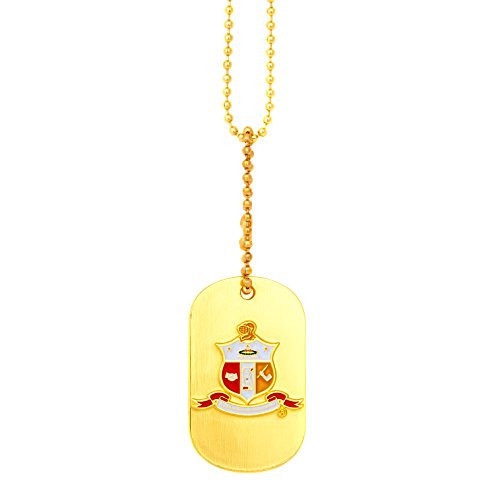 Desert Cactus Kappa Alpha Psi Fraternity Gold Dog Tag Necklace with Crest Greek Nupe