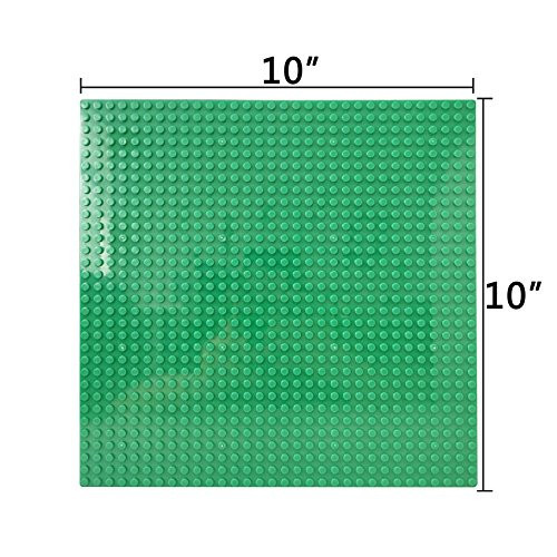 Super Bricks - Large 10" x 10" Baseplate - GREEN Pack (8 Baseplates) - LEGO Compatible