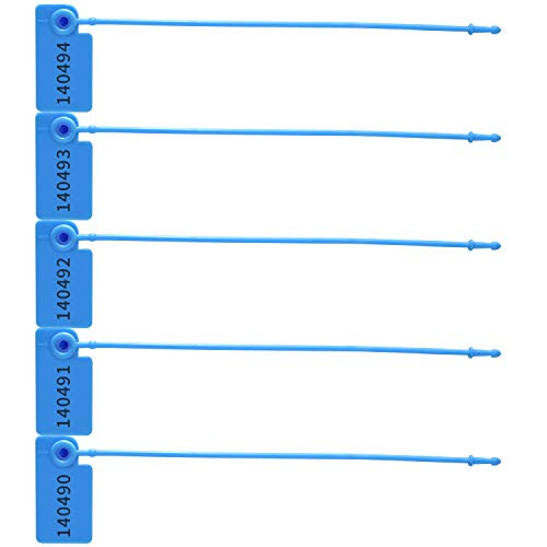 100pcs Light Blue Pull Tight Security Seals Disposable Tamper Proof Zip Ties Self-Locking Plastic Seal Shipping Tag