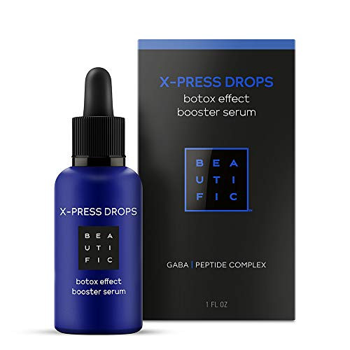 Anti-Aging Skin Firming Serum For Face and Eyes by BEAUTIFIC   X-PRESS DROPS   Anti Wrinkle Serum With Hyaluronic Acid   Peptide Complex   GABA 1 fl-oz