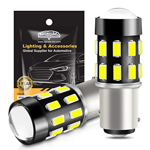 1157 LED Bulbs  LIGHSTA 1200 Lumens Super Bright 5630 Chipestes 2057 2357 7528 1157A BAY15D LED Bulbs with Projector for Backup Reverse Lights Tail Brake DRL Parking Lights  Xenon WhitePack of 2