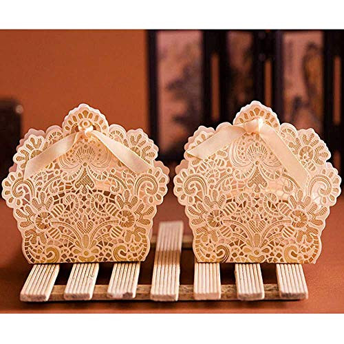 50pcs Laser Cut Favor Boxes Wedding Candy Box Gift Boxes With Ribbons for Bridal Shower Wedding Party Anniverary Favors 50pcs Laser Cut Favor Boxes Wedding Candy Box Gift Boxes With Ribbons for Bridal Shower Wedding Party Anniverary Favors