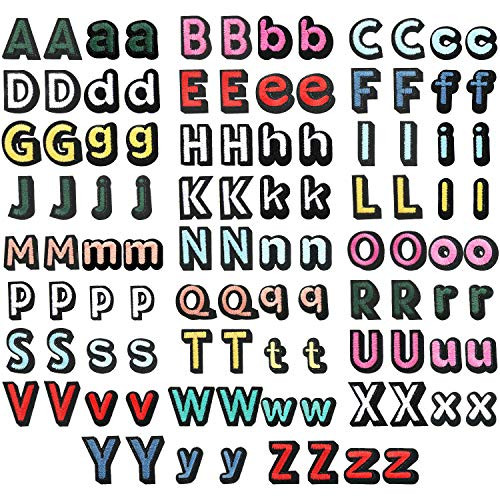 Iron on Letter Patches Alphabet Applique Patches Multicolored A-Z Letter Sew on Appliques Embroidered Patch for Hats Jackets Shirts and Jeans DIY Craft Sewing Projects 104 Pieces Iron on Letter Patches Alphabet Applique Patches Multicolored A-Z Letter Sew on Appliques Embroidered Patch for Hats Jackets Shirts and Jeans DIY Craft Sewing Projects 104 Pieces