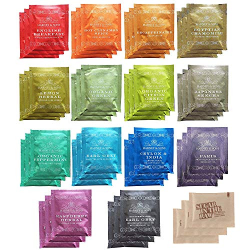 Harney   Sons Tea Bag Sampler 45 Ct Variety with Sugar in the Raw