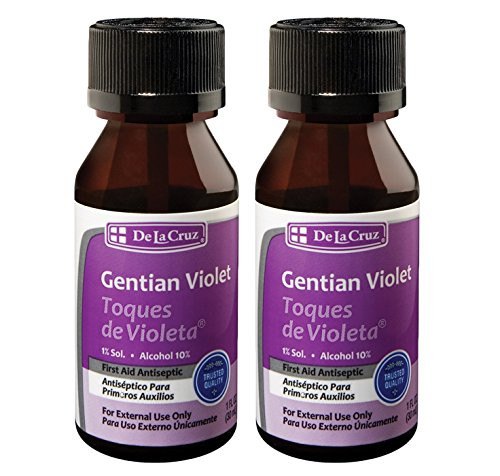 De La Cruz 1  Gentian Violet First Aid Antiseptic Liquid  Made in USA 1 FL OZ 2 Bottles