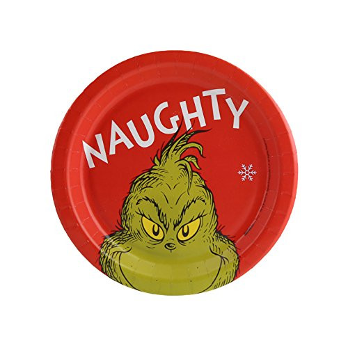BirthdayExpress Dr. Seuss The Grinch Party Naughty Dessert Plates (24)