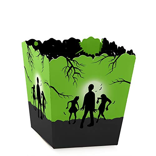 Big Dot of Happiness Zombie Zone - Party Mini Favor Boxes - Halloween or Birthday Zombie Crawl Party Treat Candy Boxes - Set of 12