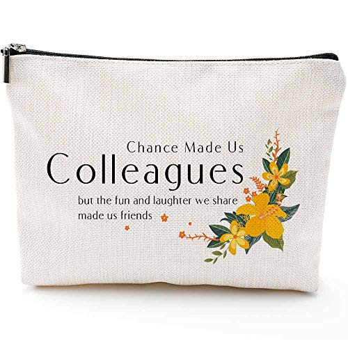 Blue Leaves Chance Made Us Colleagues - Coworker Gifts for Women - Coworker Leaving Goodbye Farewell Appreciation Birthday Going Away Good Luck Job for Coworkers Boss -Makeup Bag Blue Leaves Chance Made Us Colleagues - Coworker Gifts for Women - Coworker Leaving Goodbye Farewell Appreciation Birthday Going Away Good Luck Job for Coworkers Boss -Makeup Bag