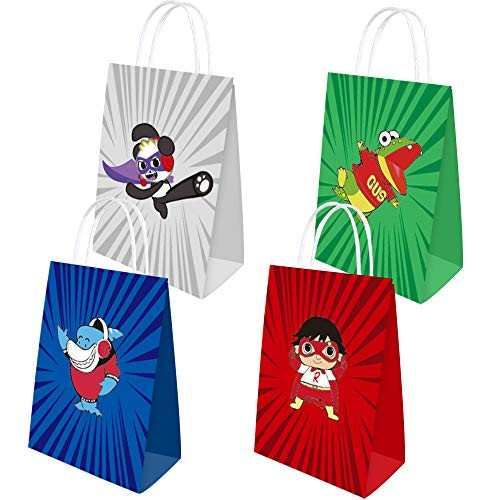 16pcs Ryan s World Party Bags Goody Favor Bags Ryan s World Birthday Party Supplies Kids Adults for Ryan s World Themed Party Supplies Favors