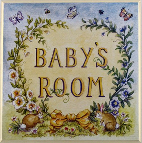 The Kids Room by Stupell Baby's Room with Bunnies Square Wall Plaque