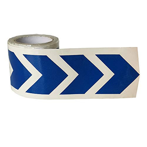 Arrows Reflective Stickers Safety Caution Warning Sticker Decals for Helmets Car Motorcycle Bicycles Strollers Mailbox 1-5inch x 10ft Blue