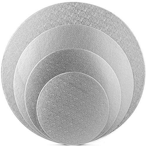 Tebery 12 Pack Silver Cake Boards Round Cake Circles Cake Base Cardboard - 6  8  10  12 Inch 