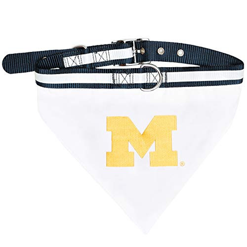 Pets First Collegiate Pet Accessories  Collar Bandana  Michigan Wolverines  Medium