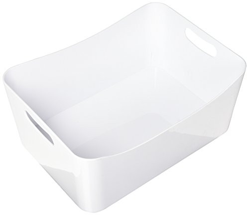 YBMHOME OPEN BIN STORAGE BASKET KITCHEN PANTRY  BATHROOM VANITY  LAUNDRY  HEALTH AND BEAUTY PRODUCT SUPPLY ORGANIZER  UNDER CABINET CADDY 2153 Medium  White