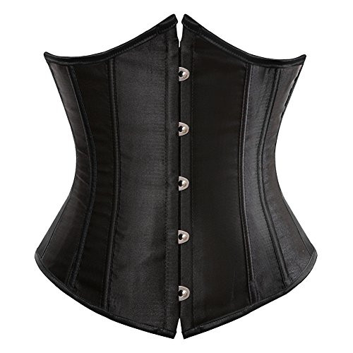 Frawirshau Women s 7055 Lace Up Boned Bridal Underbust Corset Low Back XX-Large Black